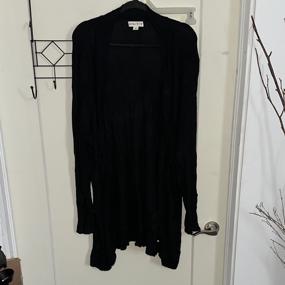 Ava & Viv Classic Black Cardigan 4X